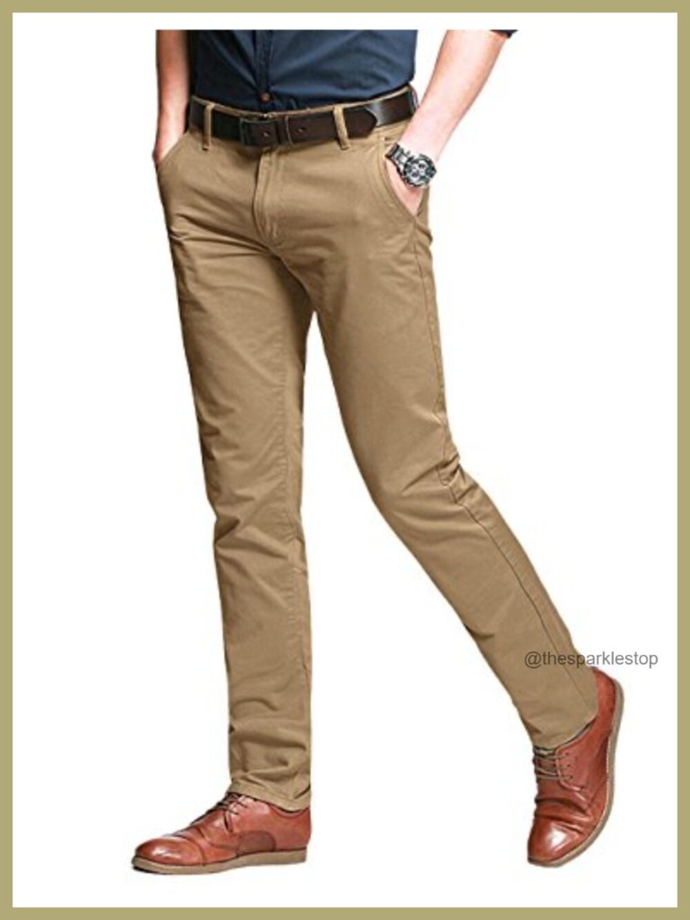 Men's Regular Fit Stretch Chino Pants Straight Leg Cotton Twill Flat Front